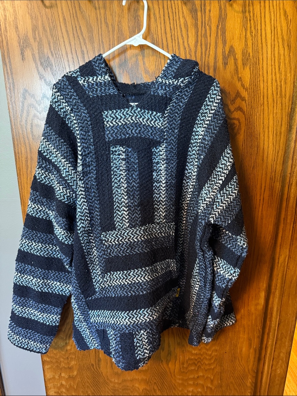 Men's Striped Crewneck Sweater Hoodie - Navy & White